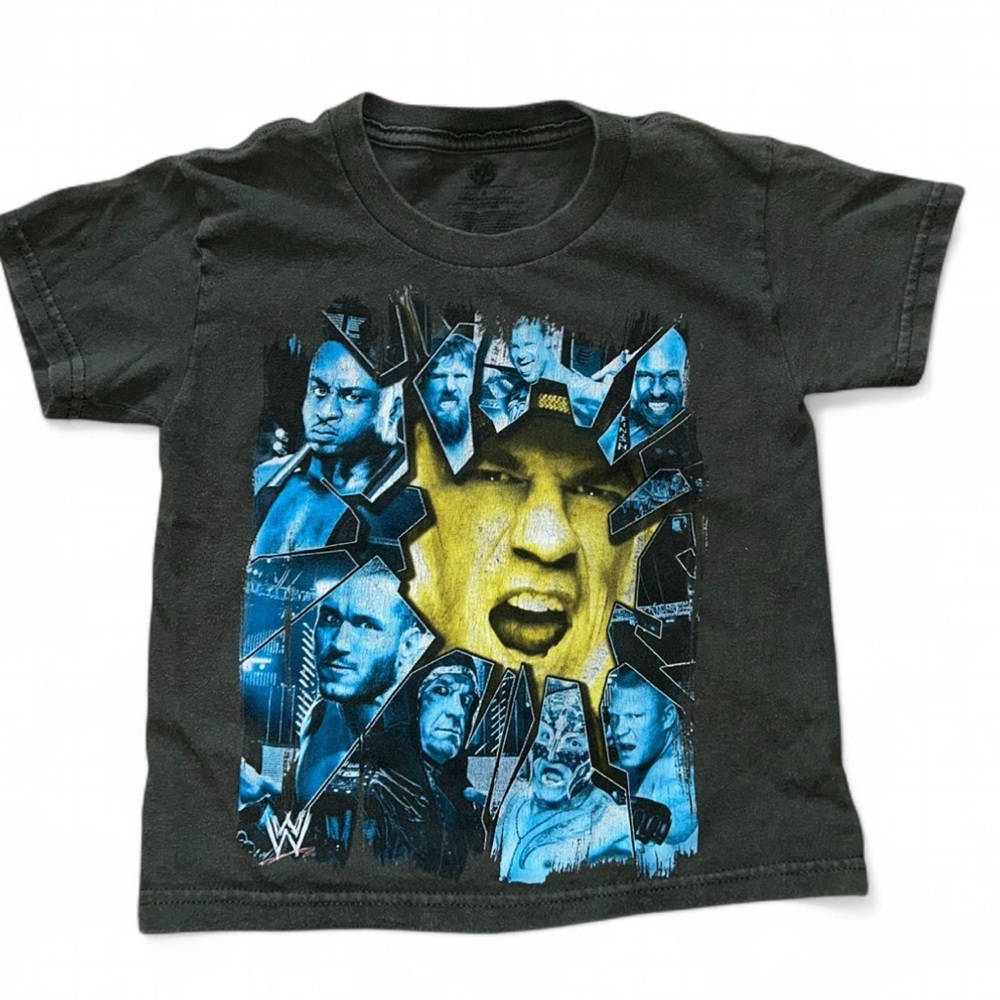 WWE Black and Blue Graphic Tee Short Sleeve